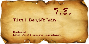 Tittl Benjámin névjegykártya